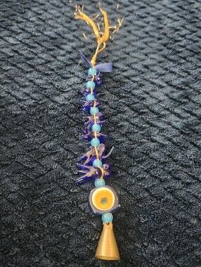 Decorative Turkish Hanging Blue Elephant Evil Eye With Bell